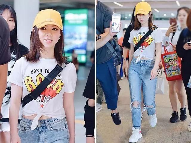 邓紫棋的最新机场秀，脱下皮裤后变牛仔风，网友:破洞是新爱好?
