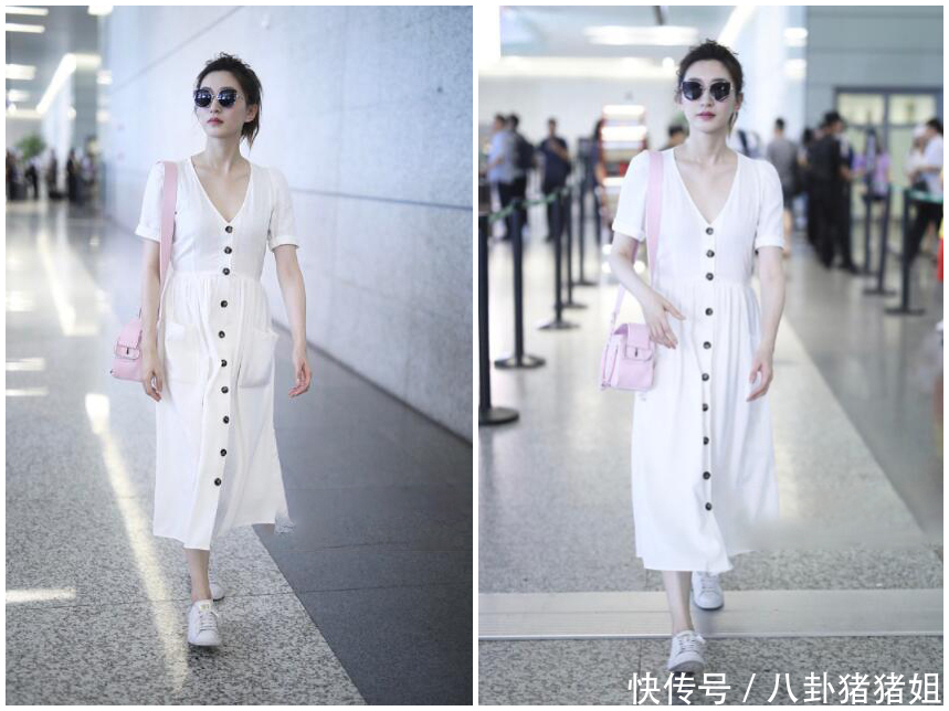 江疏影白色连衣裙，完美凸显她清新文艺的女神气质，青春气息满满