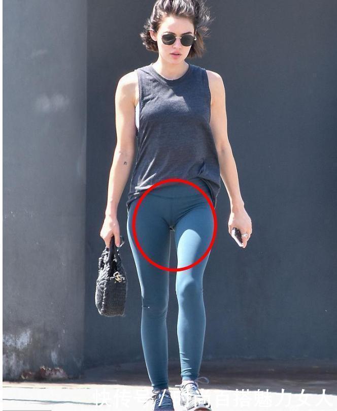 美国斯蒂迪奥城，露西·海尔穿着无袖衬衫配打底裤秀完美身材网友