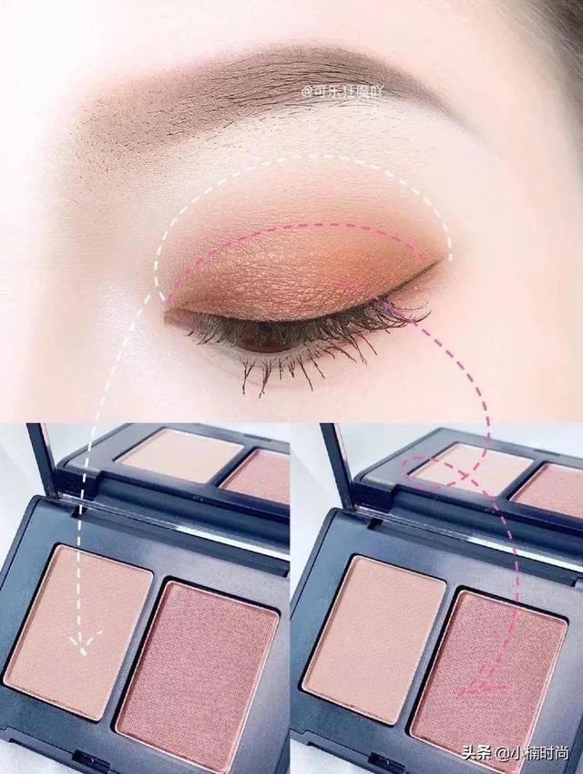 『最简单』眼妆初学者必看!双色眼影画法教学,两色眼影原来有4种画法