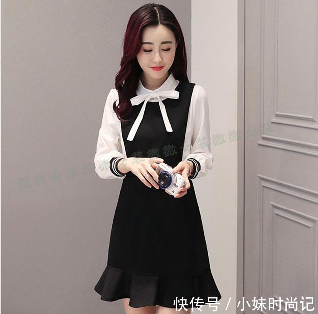  「新款」穿上名媛连衣裙，满满的青春少女感
