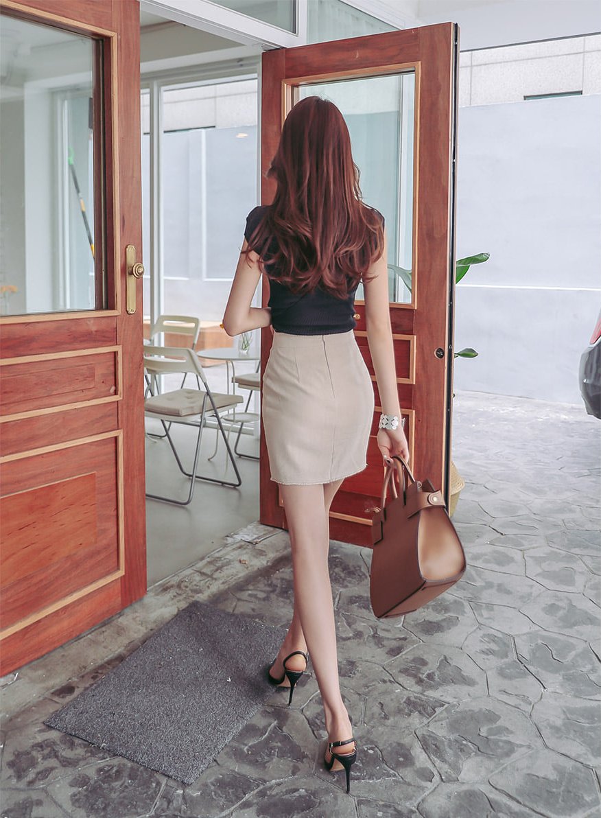 简捷路德维希钟情毛边裙