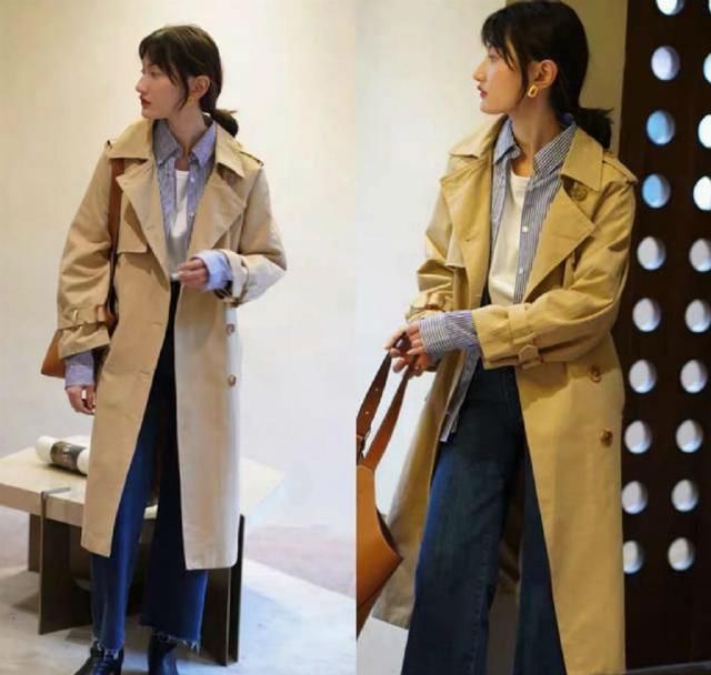  #学好#經典的卡其色风衣如何穿？学好这种叠穿方法，雅致大气时尚潮流出色！