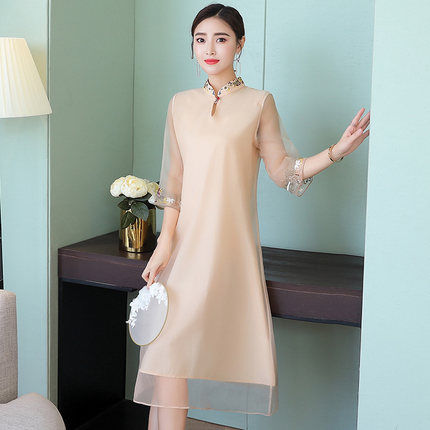 没有好身材也能穿得漂亮，中国风改良旗袍连衣裙，更显得高贵迷人