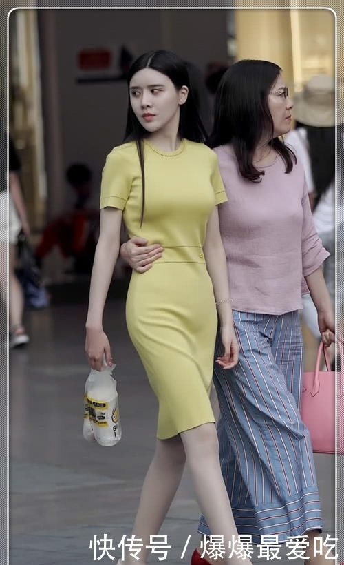  [面料]小姐姐荧光黄的连衣裙火了，独特版型和面料，显东方女人气质美！