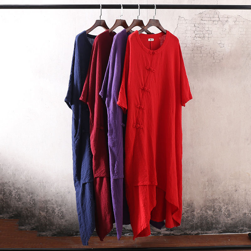 再多旗袍都比不上这棉麻裙!46岁老婆穿上时髦高贵，美翻了