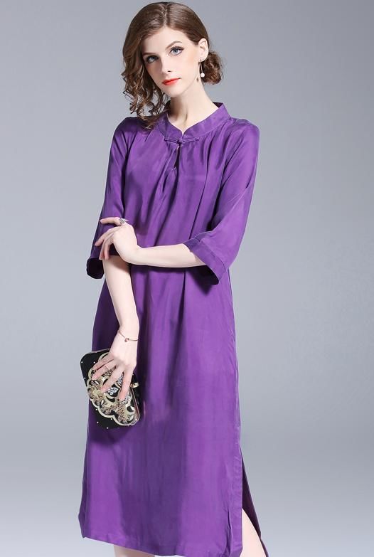 婆婆别穿旗袍了！瞧瞧我给你买中国造的“铜氨丝裙”，清凉又美嫩