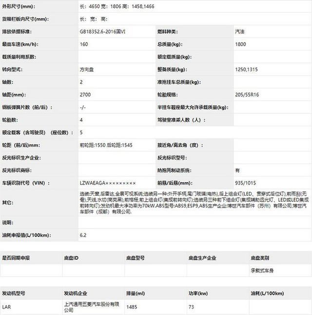  「曝光」新宝骏轿车曝光搭15T发动机，7万起售，这造型你接受吗