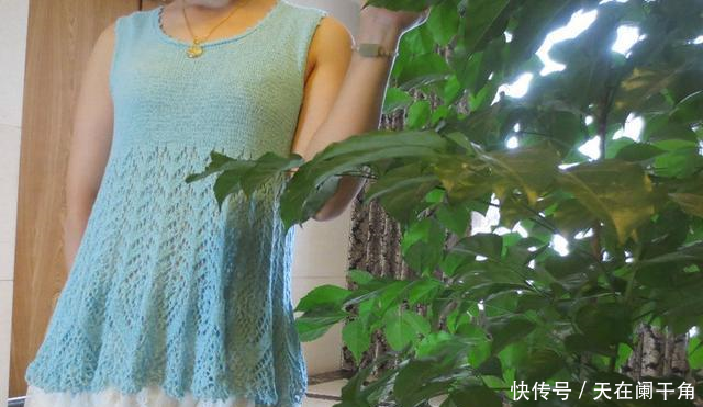 素雅飘逸的夏日女生背心裙编织,带教程图解