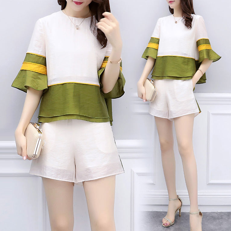 太美了!高腰阔腿短裤套装，超减龄又温婉可人，还有气质女人味