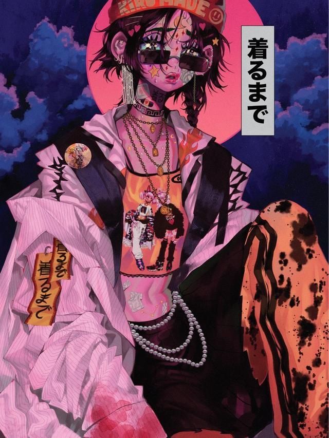  『粉色』一组粉色系动漫少女插画，却不是那么可爱的人物形象！