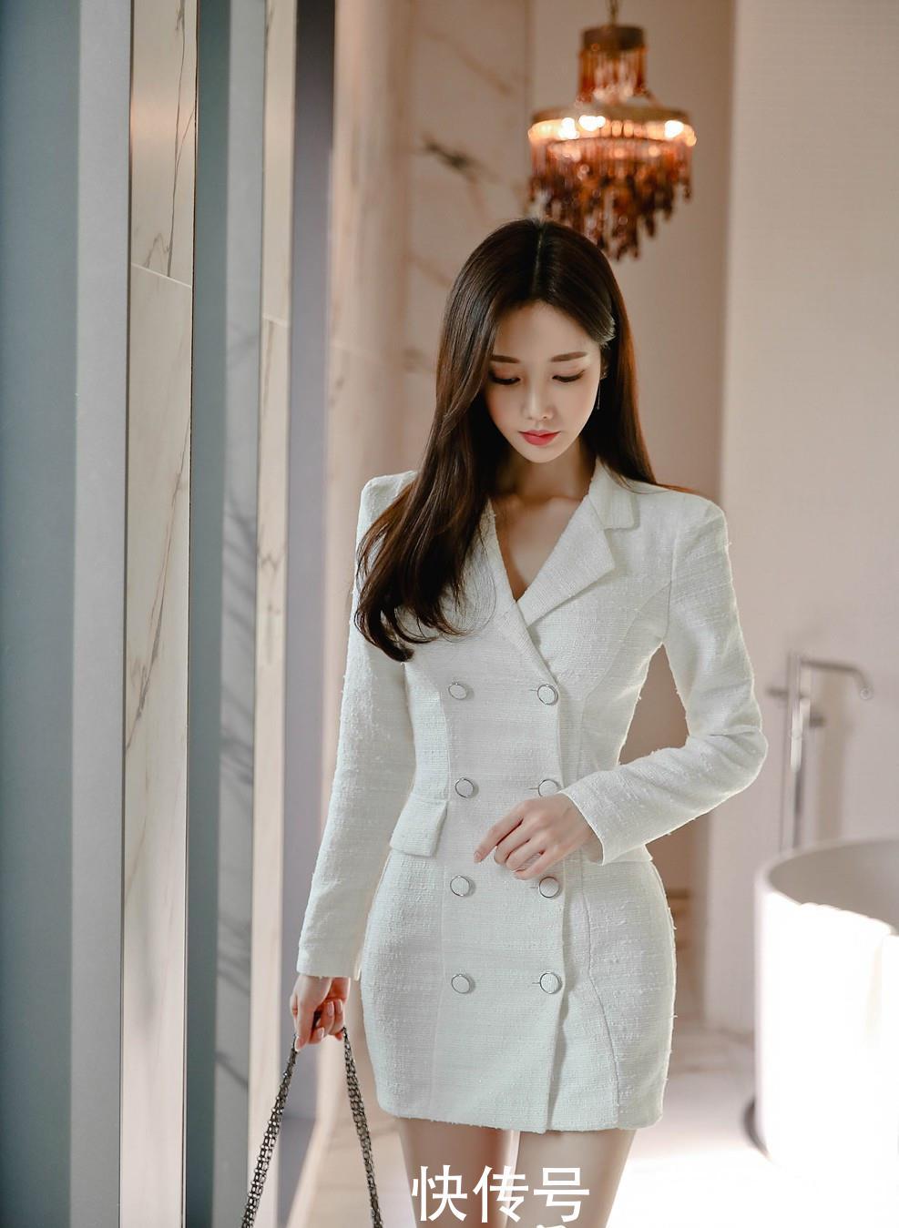  『鉴赏』孙允珠-霜白精致修身西装裙鉴赏