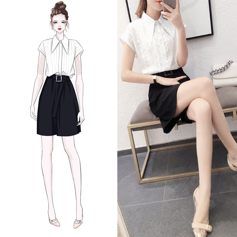 四十岁女人穿衣服要注意，时尚精致的短裤套装，摆脱老气优雅减龄