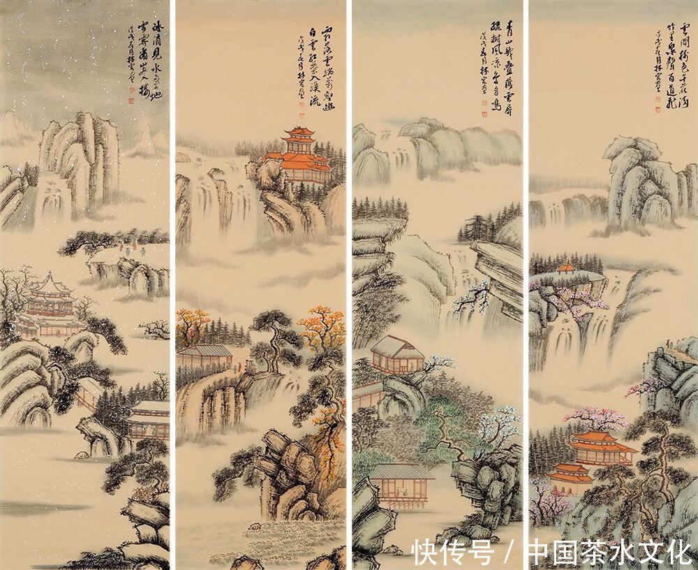 书房怎样装饰?一幅韵味手绘山水,居家好品位