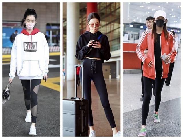 霍思燕身材是有多好,直接穿打底裤走机场,一般人hold不住吧!