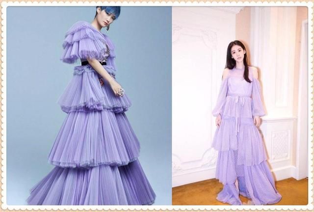 当张碧晨和李宇春同穿紫色蛋糕裙,才知道气场和气质的差距有多大