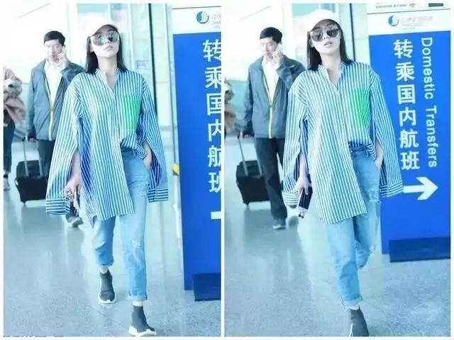 杨颖机场模仿杨幂穿病号服，结果用力过猛，被王珞丹狂甩几条街!