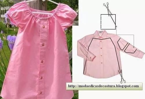  孩子@旧衣服除了捐和丢，还能这样做，改造成孩子衣服，比新的还漂亮