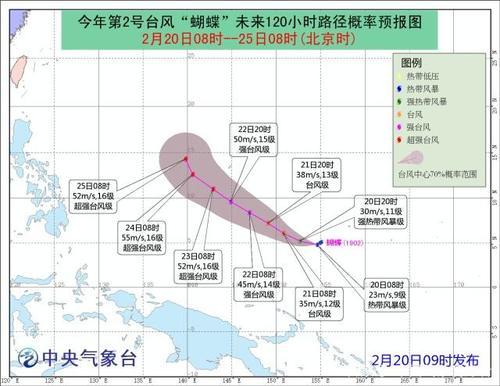 今年第2号台风蝴蝶诞生，或成2月风王！权威预报：将成为超强台风