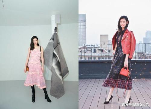 奚梦瑶出席活动，穿橙色裙子好优雅 ，大长腿很迷人！