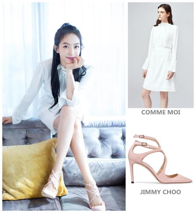 宋茜白裙搭配粉色高跟鞋现身上海品牌活动，网友：宋仙子真好看