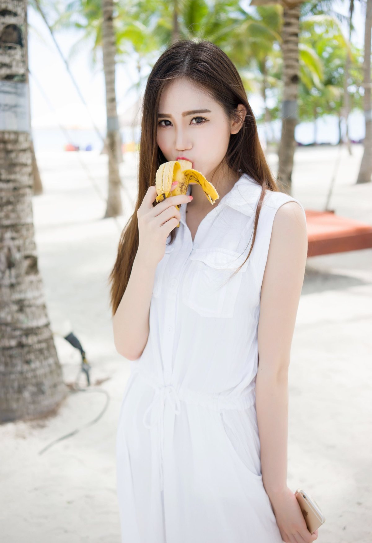 校花：长发飘飘, 让人羡慕!，素颜清纯校花,