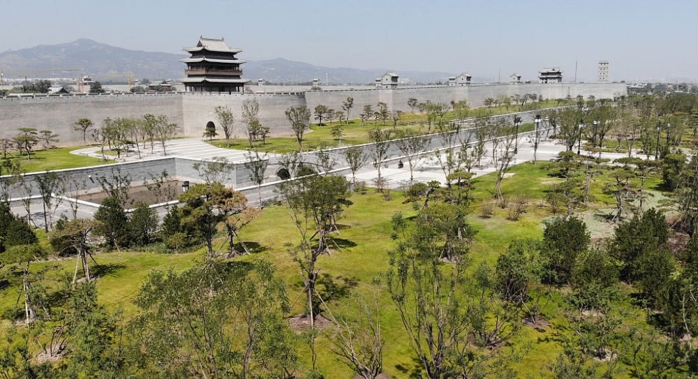  城池：耗资300亿，空中鸟瞰复建中的明太原县城，犹如飞来的城池