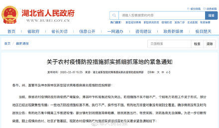  #实行#湖北实行村组封闭管理：湖北村组除应急通道一律封闭