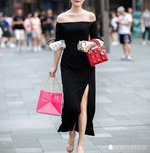  『气质』一袭黑色连衣裙，修饰曼妙身形，展现独特的女性气质