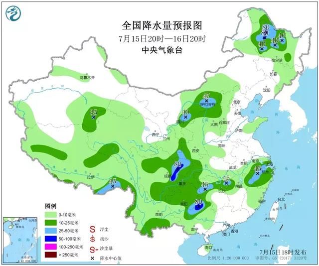 今天大到暴雨！明天的雨，扩展到吉林西部和通辽