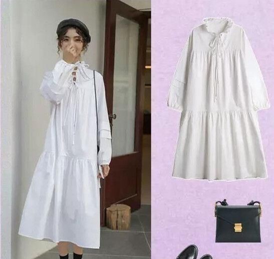  『少女』春日仙美气质穿搭就选白色连衣裙，优雅减龄少女