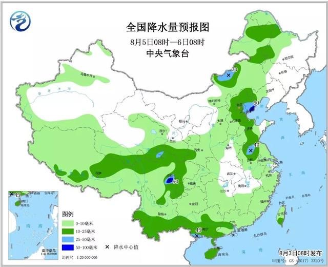 08月03日：未来三天全国天气预报
