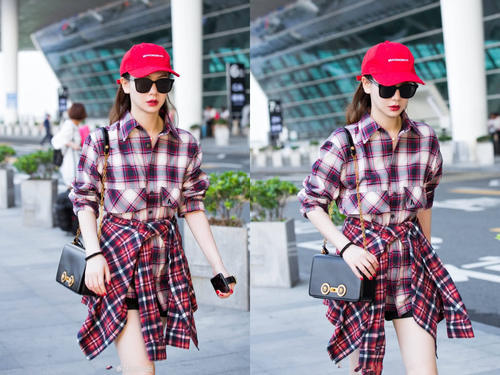 戚薇胆真大，穿条看不见的短裤去机场，考虑过李承铉的感受么？