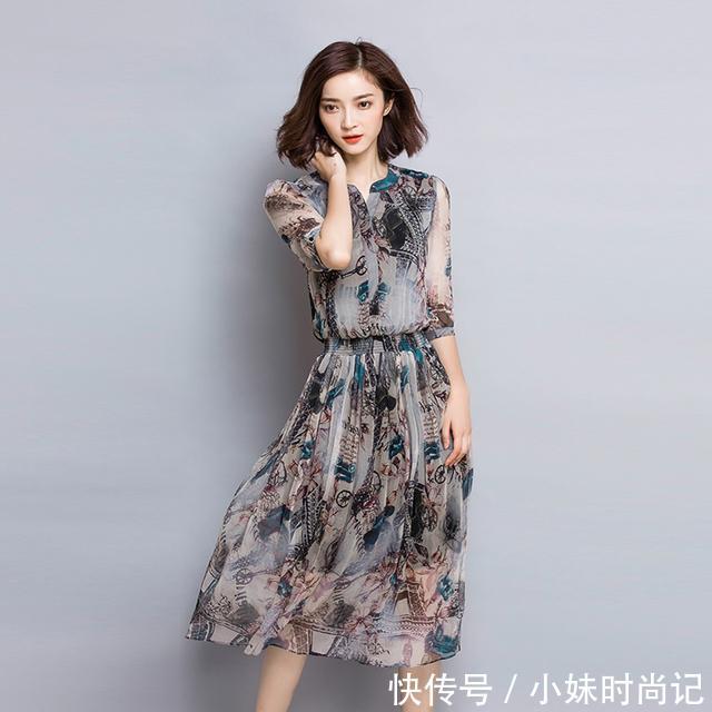  【印花】连衣裙就像女人春天的邂逅，绽放魅力，浓浓情意