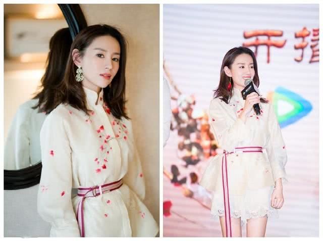 董洁越来越会穿了，印花连衣裙搭配高跟鞋，网友：真看不出37岁