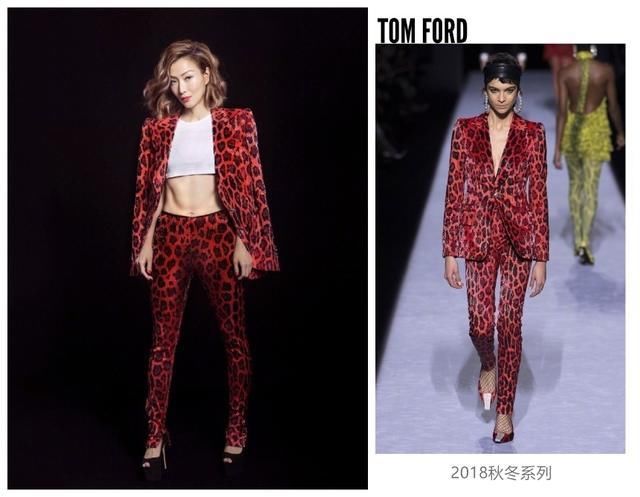 御姐孟美岐时装周首战穿红西装，撞衫郑秀文，真是一言难尽