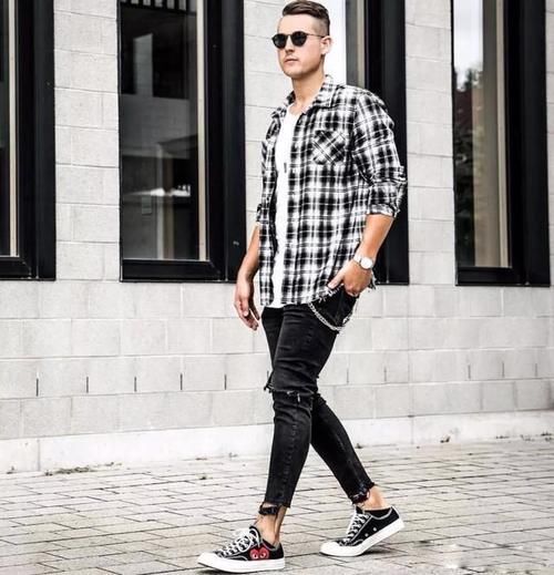 发愁@男生们还在为穿搭发愁？格纹元素穿搭，让你一秒变帅气boy