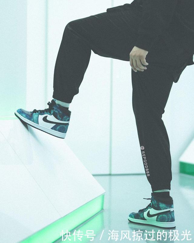  抢先@扎染Air Jordan 1上脚抢先看！神仙颜值，你说香不香