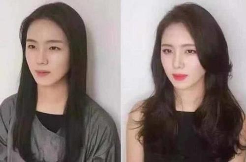 素颜与化妆加发型的区别,看完你还敢不化妆吗?