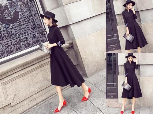 全黑的连衣裙配什么鞋？搭配各种高跟鞋，轻松显高好优雅了！