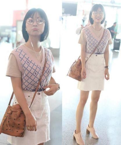 沈月机场终于穿高跟鞋，又瘦又美，总算相信她身高160cm体重90斤