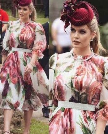 迪丽热巴撞衫戴安娜王妃侄女，明星与贵族的气质差距一目了然