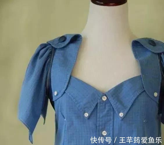 【太会】这妈妈太会省了,去年的旧衬衫改成了孩子的连衣裙,DIY旧物改造
