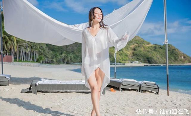 女模特和富二代男友旅游，在海南直接包下一片沙滩，网友酸了一片