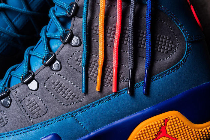 实拍展示深渊绿/深灰/和谐蓝色Air Jordan 9 Boot NRG