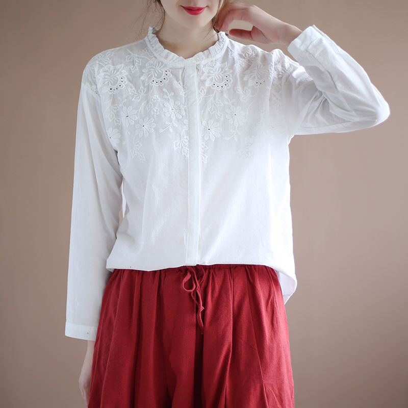 洋气好穿的棉麻衫，减龄效果真好，48岁老妈看起来年轻又美嫩