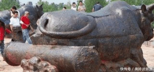 黄河出土重达60吨的“镇河铁牛”,镇守黄河千年之久
