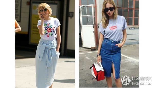 T恤plus过膝裙，开挂的夏天有它们就够了