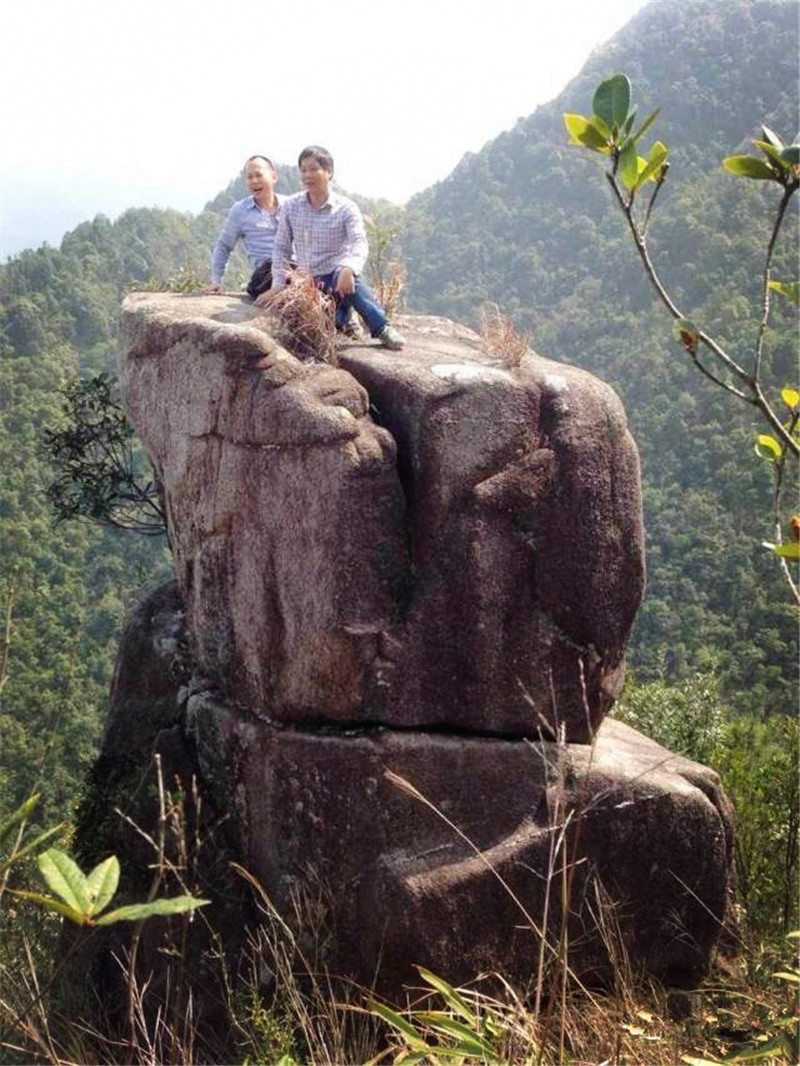  发现@广东发现一奇石，被雷劈开大裂缝，顶着千斤重的“脚趾石”