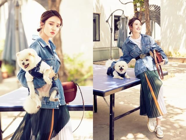 唐艺昕真敢穿,百褶裙透明到印出安全裤,网友:跟没穿一样!